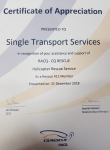 RACQ CQ Helicopter Certificate